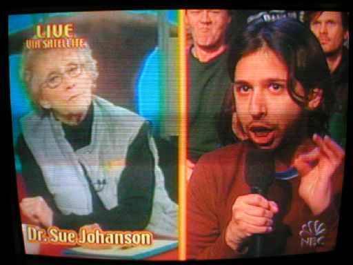 I hope that funny looking man is talking into the microphone and not practicing certain skills on one of the doctor's props.