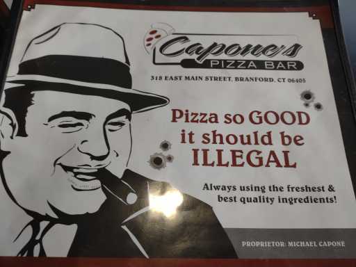 proprietor: michael capone. a relative? or just banking on all the good will one associates with a murderer?