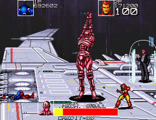 I have to wonder what Red Skull was thinking when he gave that robot such a pronounced scrotum. But if I knew I'd probably wish I didn't. I have to wonder what Red Skull was thinking when he gave that robot such a pronounced scrotum. Or any at all.